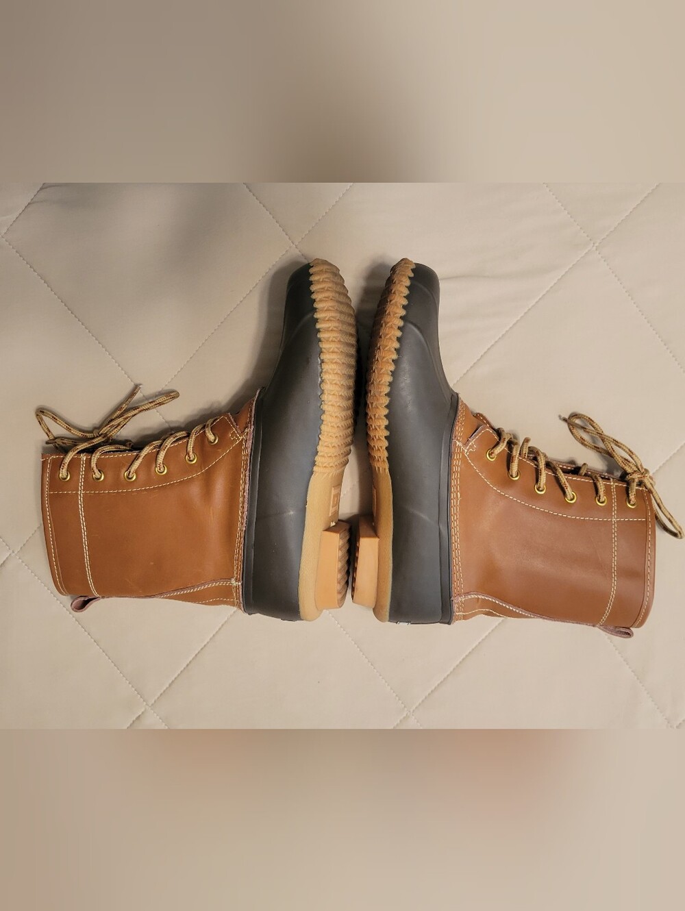 Khombu Letty Waterproof Duck Boots Brown Leather Women's Size 9